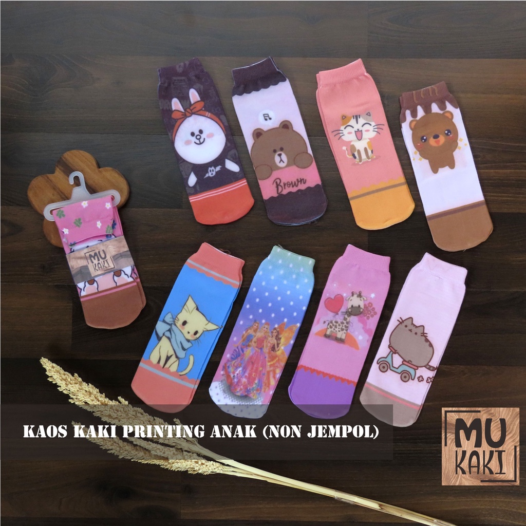 Kaos Kaki Printing Anak Karakter Murah Mukaki E