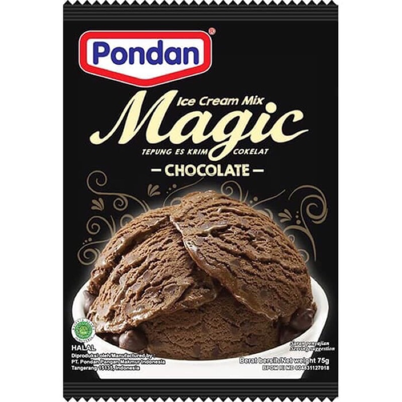 

Pondan Ice cream Magic Chocolate sachet Coklat 75 gr