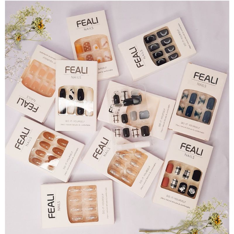 (24 pcs) Kuku Palsu 3d / Fake Nail Art dan Lem