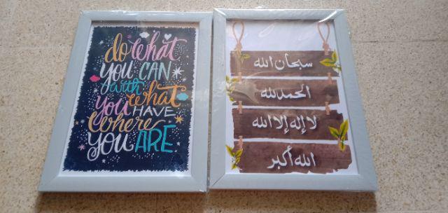 Promoooo!!! 1 Buah Wall Decor Frame Fiber A4 - Quotes Life Series Hiasan Dinding Shabby Chic