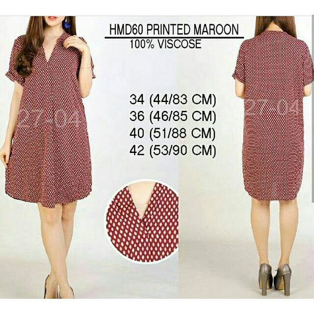 HnM printed maroon