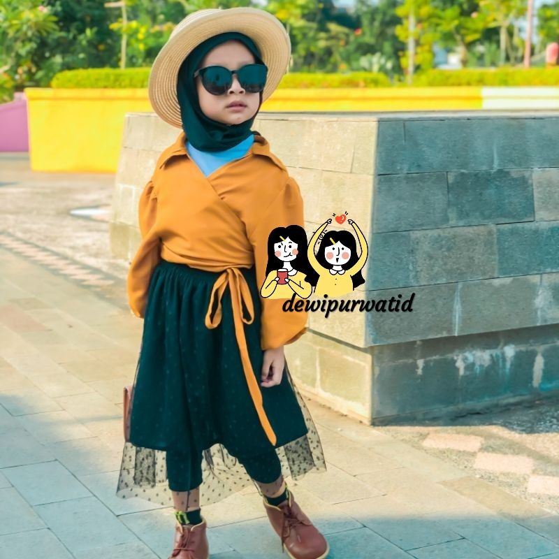 atasan kemeja anak perempuan kekinian viral 2-9 tahun/outer couple anak perempuan terbaru/blouse cro