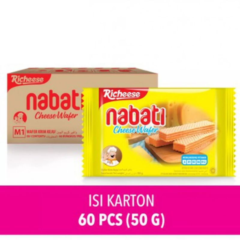 

Nabati Wafer 50gr 1 karton isi 60 pcs - Sembako Jogja