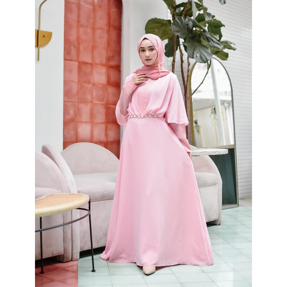 DAIRA DRESS Matt Mosscrepe Mix Full Ceruty dan Mutiara Gamis Modern Gamis Wanita Gamis Syari   BAJU GAMIS WANITA TERBARU KEKINIAN SIMPLE DAN ELEGAN BAJU DRES 2022