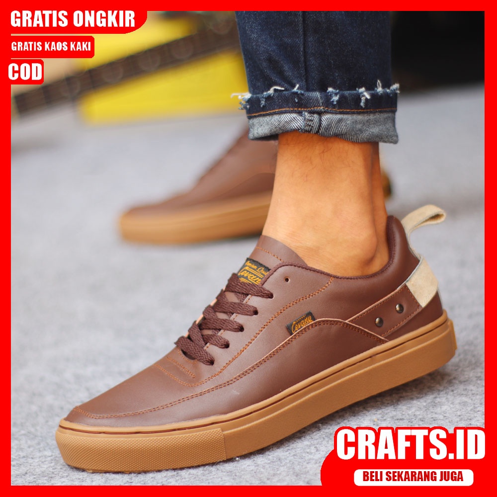 Crafts - Sepatu Formal Casual Hitam Kulit Asli Pria