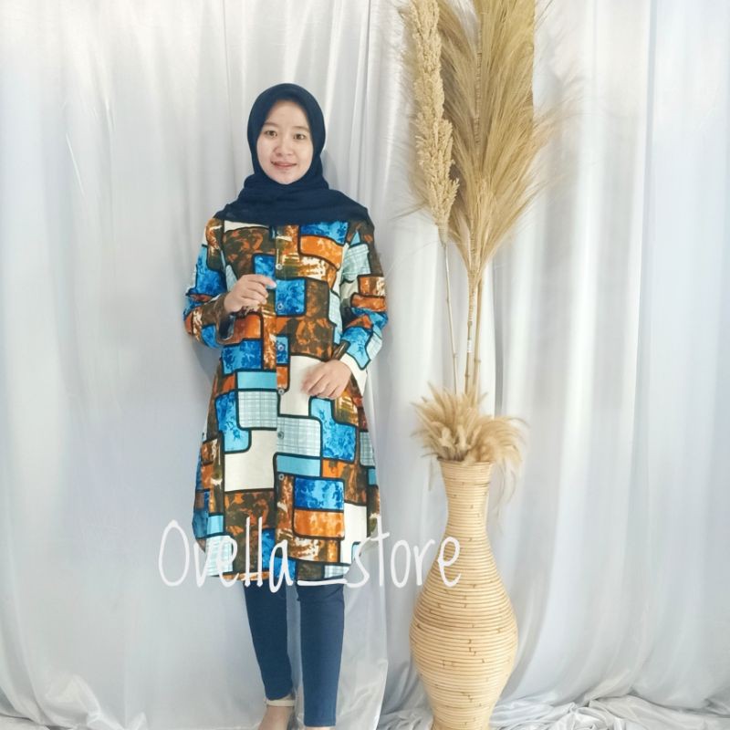 (SERI D) TUNIK KATUN LINEN/RAMI MODEL KEMEJA