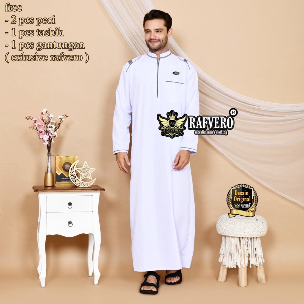 DSTORE - Gamis muslim pria dewasa - jubah motif list polos cowok - koko dewasa - jubah gamis koko kurta pria - FREE PECI DAN TASBIH