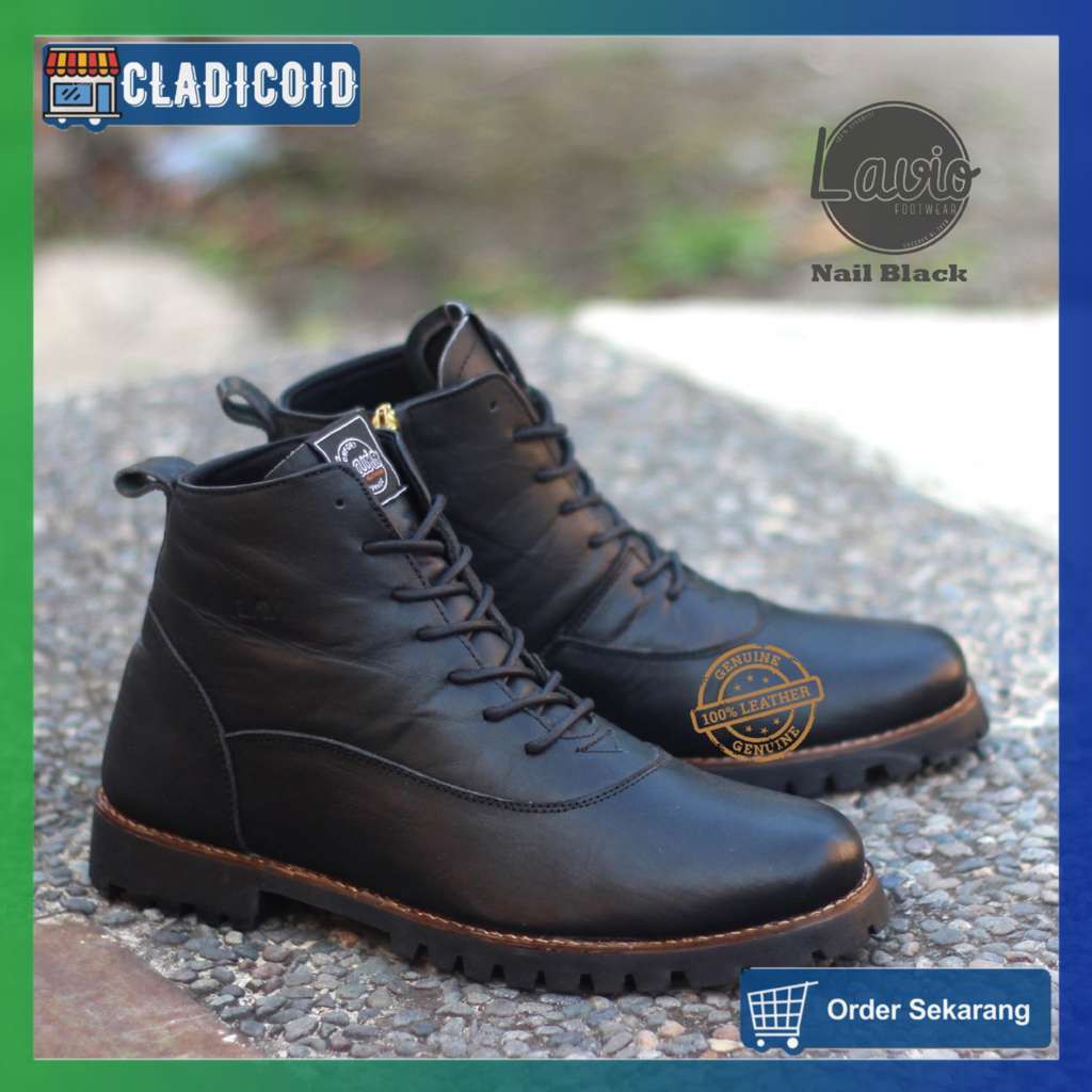 Sepatu safety Pria Original Kulit Asli Cocok Untuk Kerja Lapangan,  Berkendara, Outdoor Lavio Nail