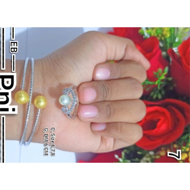 Gelang Dewasa Mutiara Motif Mewah Free Cincin Xuping (COD)