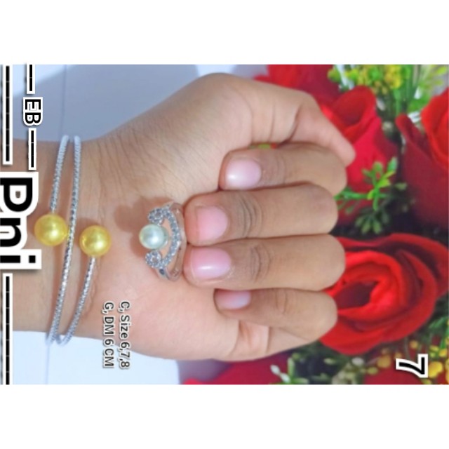 Gelang Dewasa Mutiara Motif Mewah Free Cincin Xuping (COD)