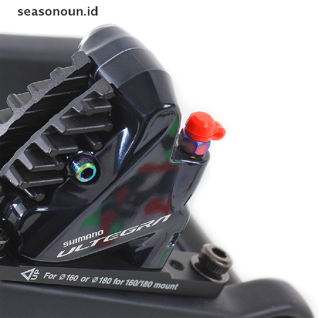 【seasonoun】 Silica Gel Bike Bleed Nipple Cover Dust Cap Mountain Bicycle Oil Nipple Set .