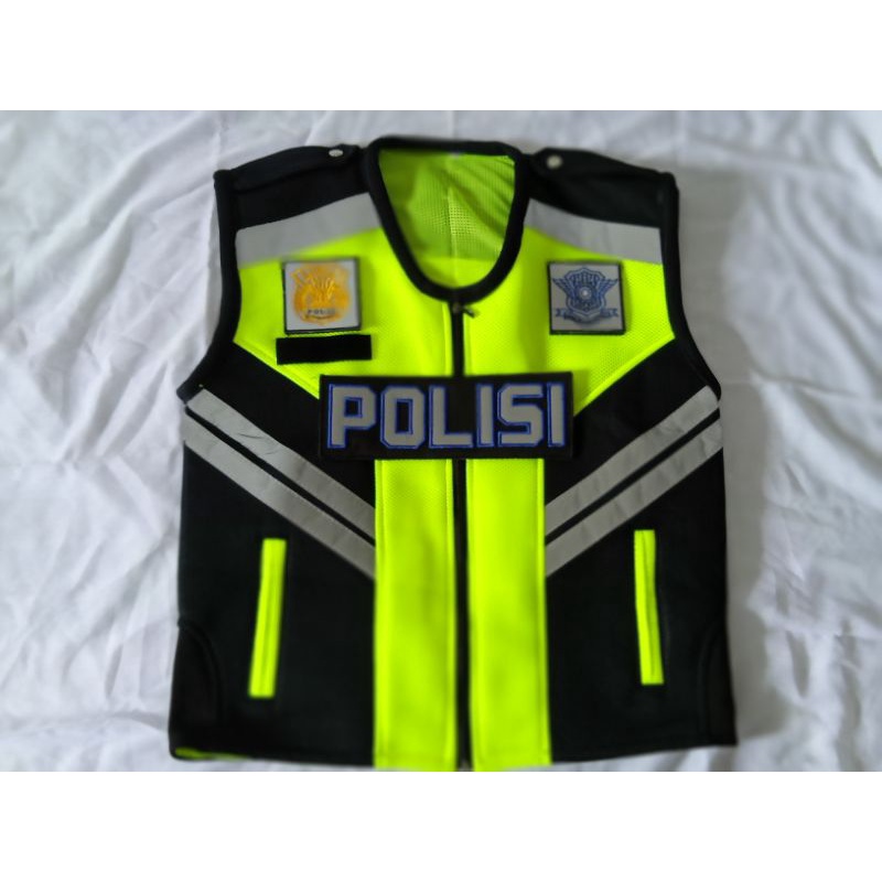 rompi polisi security dan lain² bahan duble mesh