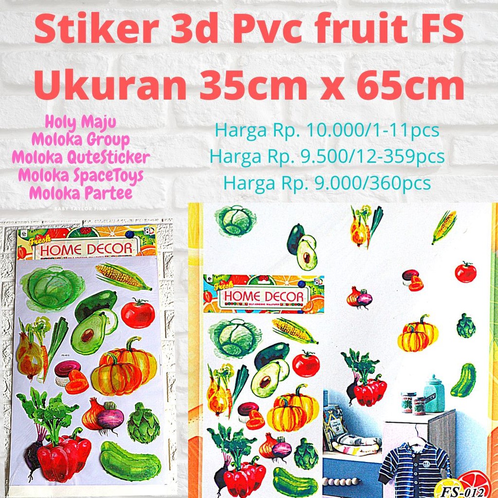 STICKER 3D PVC FRUIT FS 35CM X 65CM