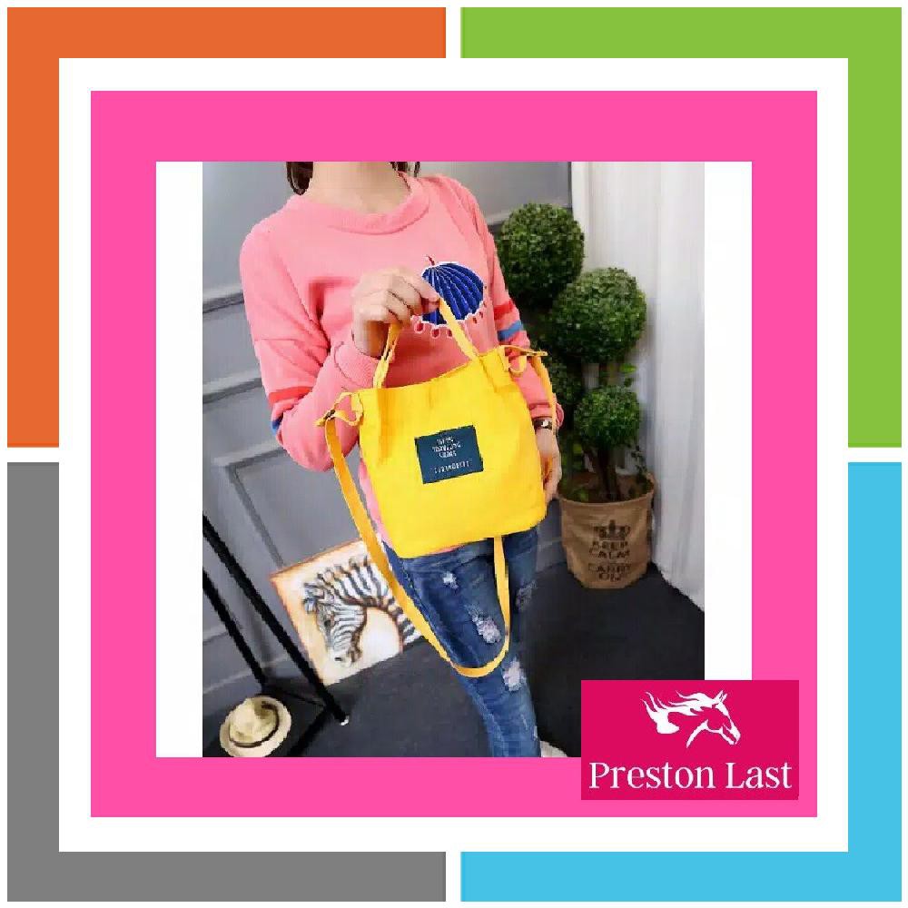 Tas Import Fashion Sling Bahan Canvas Kanvas Travel Tote Bag Totebag Batam TTMK