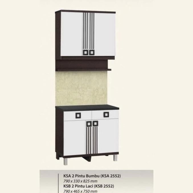 Kitchen Set 2 Pintu / Rak Gantung / Meja Dapur Ksa 2552 / Ksb 2552 - Atas Aishilovelymarket