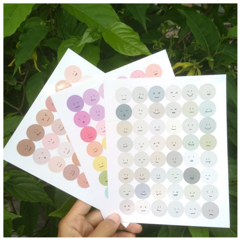 

Stiker Bulat Smiley Face Sticker Sheet Smile Face Scrapbook