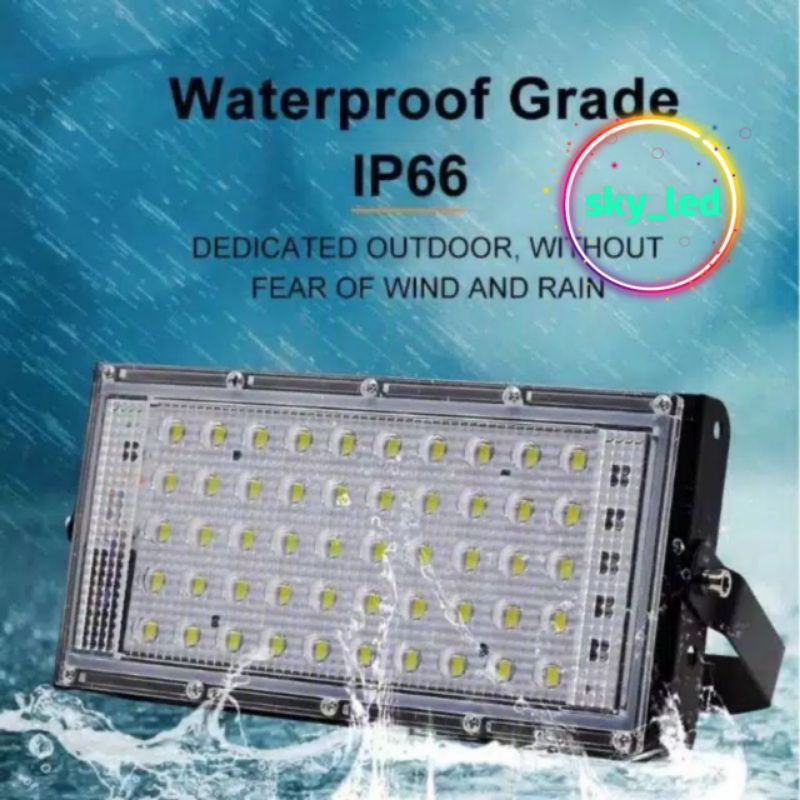 LAMPU SOROT / TEMBAK LED SLIM 50 WATT / 50W / SLIM LED FLOODLIGHT50 WATT AC 220V