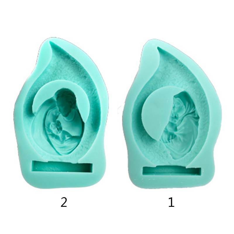 Glitter DIY Catholic Holy Family Silicone Mould Crafts Polymer Clay Ornaments Decorations Making Tool Epoxy Resin Mold