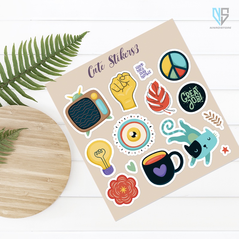 

Sticker Set Diary Book Aesthetic Sticker Decoration Stiker Tumblr Botol Hp Laptop Stiker 2D vinyl Lucu Viral Sticker DIY stiker set cute