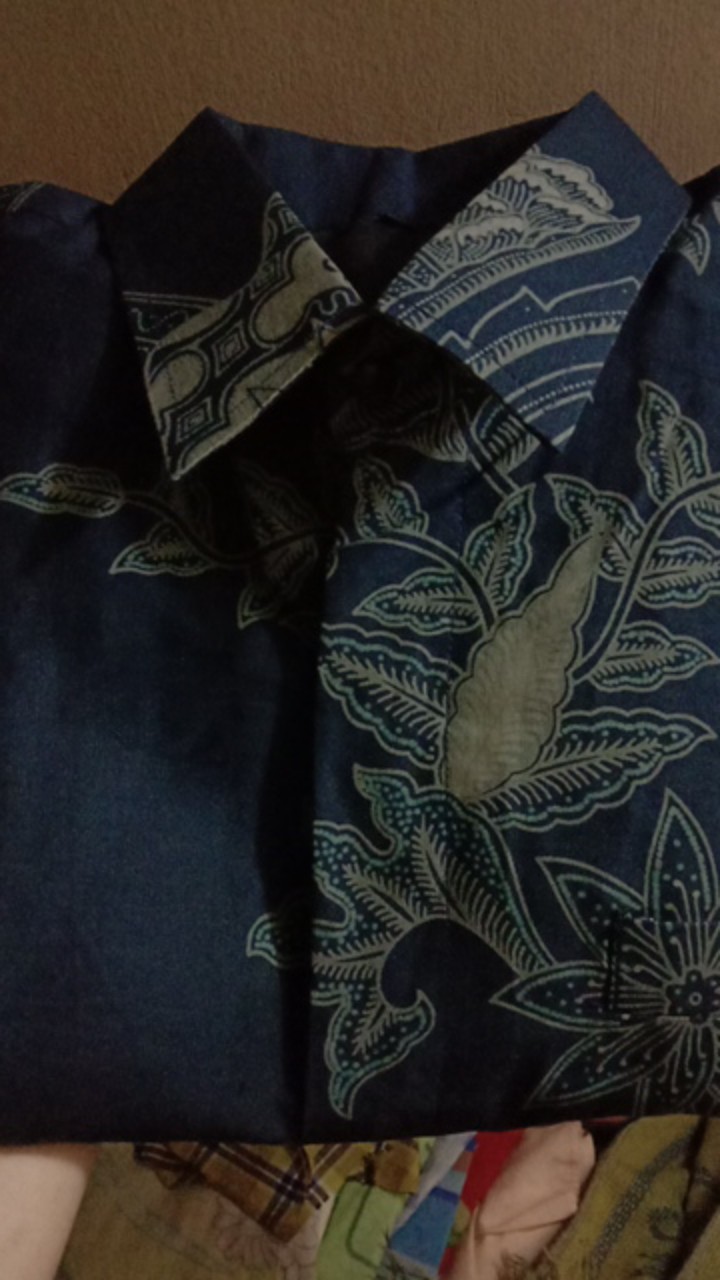 Premium Batik Pria Navy Lapis Furing Batik Lengan Panjang Batik Solo