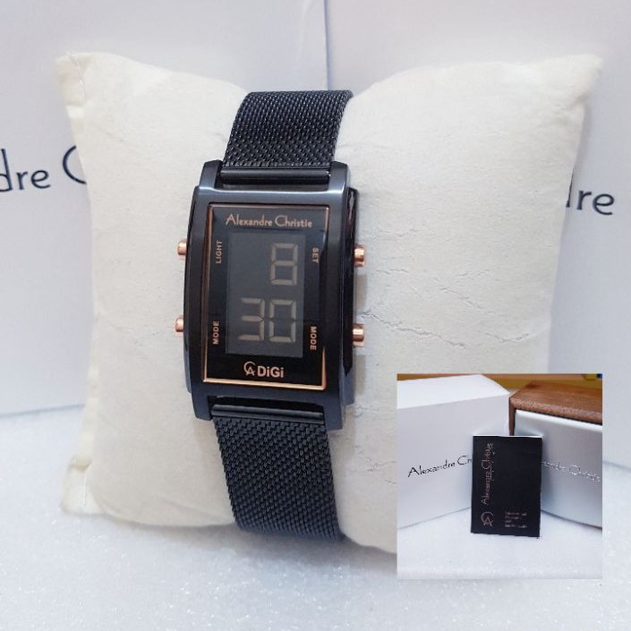 ALEXANDRE CHRISTIE WANITA AC 9334 BLACK JAM TANGAN ALEXANDRE CHRISTIE AC 9334 ORIGINAL