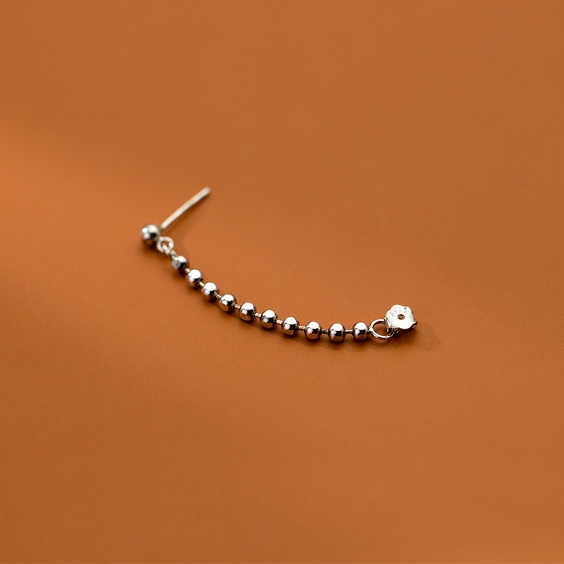 100% Anting murni  S925 Anting-Anting Pasangan Anting-Anting Stud Anting-Anting Perak Manik-manik Garis Telinga Perhiasan Hadiah