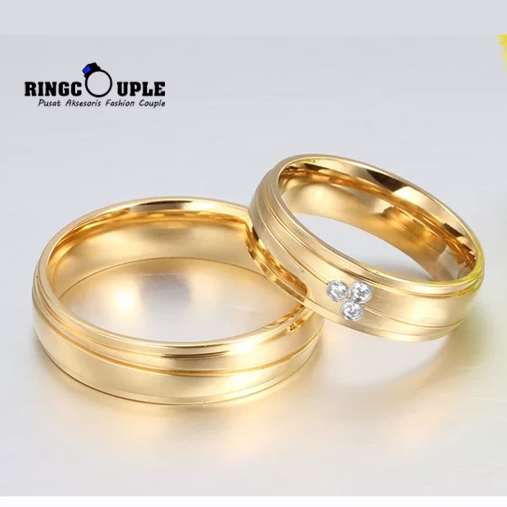 [JB013] Cincin Couple Titanium Original 100% Anti Pudar (GRATIS BOX)