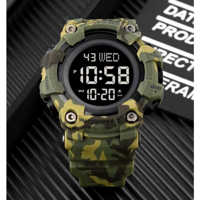 JAM TANGAN PRIA ORIGINAL SKMEI 1968 WR50M ARMY TACTICAL DORENG