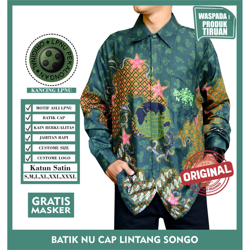 Kemeja batik lintang songo kombinasi