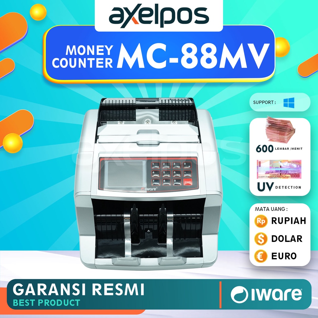 MONEY COUNTER - MESIN ALAT PENGHITUNG UANG - IWARE MC-88MV