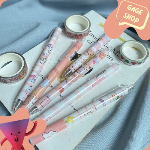 

pulpen gel cetek anjing (4/8/12 pcs) pena tinta hitam kebutuhan sekolah anak alat tulis pen lucu imut bolpen unik fancy keren bisa COD termurah import