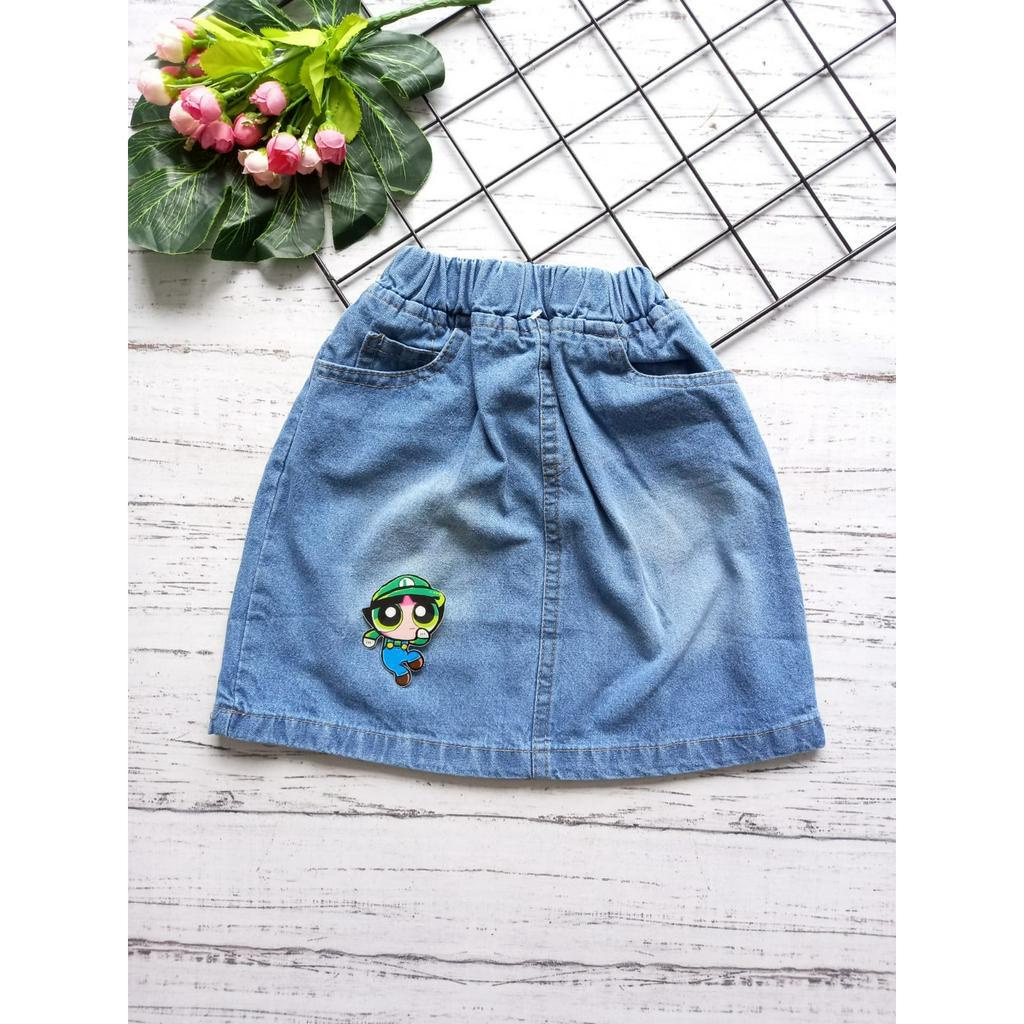 ROK JEANS ANAK 1-6 TAHUN /ROK KARATER (sablon) ANAK