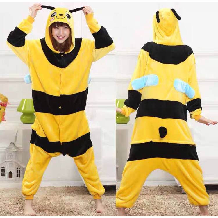 BAJU ONESIE KOSTUM BEE LEBAH PIYAMA COSPLAY BAJU TIDUR IMPOR DEWASA