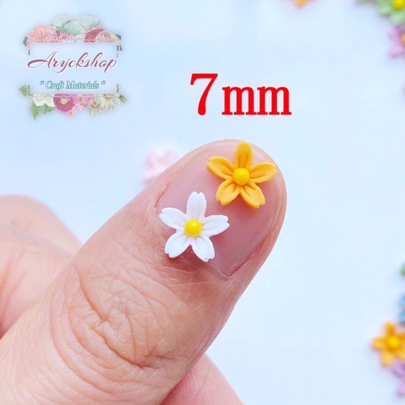 Resin Bunga Kemuning 7mm isi 20pcs Bahan Hiasan Tasbih Digital Swarovski Aksesoris Tempel