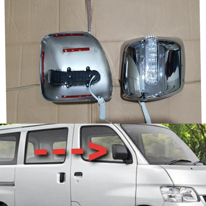 MIRROR Cover tutup spion lampu DAIHATSU GRANMAX  GRAN MAX GRAND MAX 2 fungsi lampu biru kuning CROME