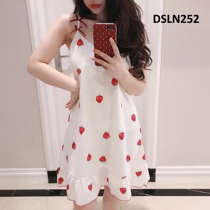 Daster Tanktop White Strawberry -  DSLN252