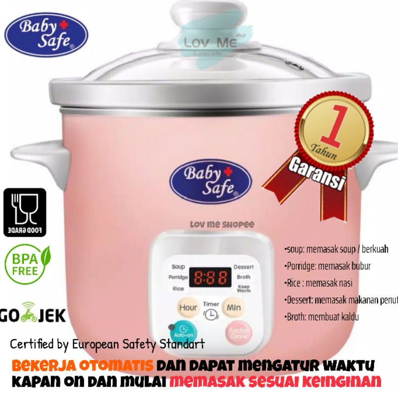 lov me❤ Baby Safe Slow Cooker LB06D Otomatis dan bisa atur waktu - 1.5L