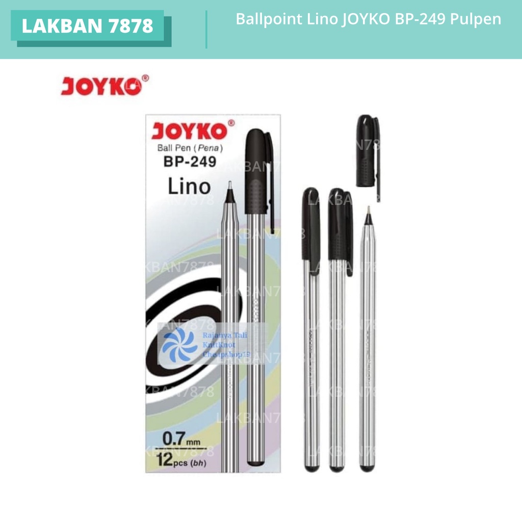 

12pcs Ballpoint Lino JOYKO BP-249 Pulpen / Pena 0,7 Hitam / Biru