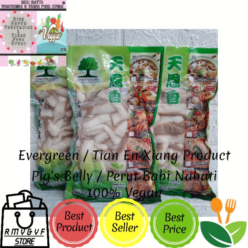 

Tian En Xiang / Evergreen - Pig Belly Zhu Du / Tu To / Ti To / Perut Babi / Lemak Babi Vegetaruan Vegan 450gr
