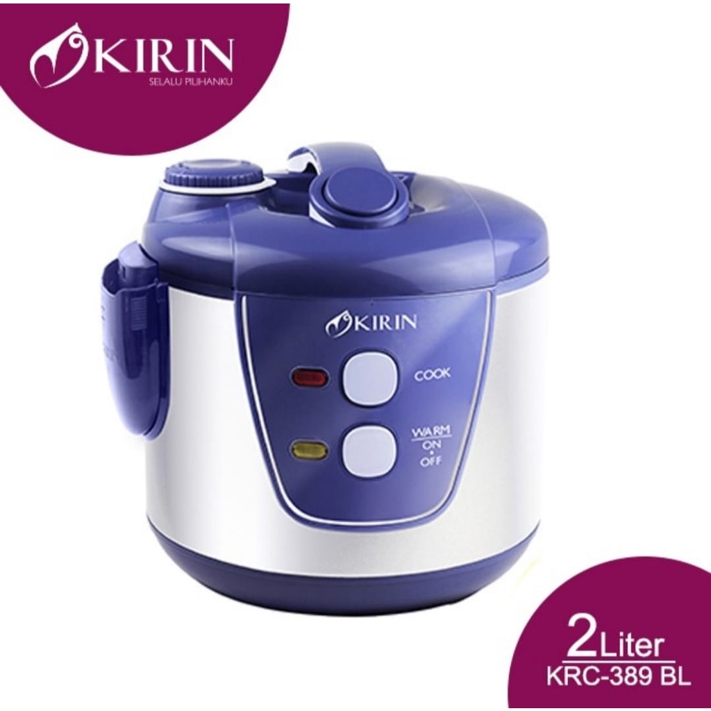 Rice Cooker Stainless Kirin KRC 389 2 Liter Magic Com Kirin 389 ss Penanak Nasi Kirin KRC-389 Stainless Panci Stainless