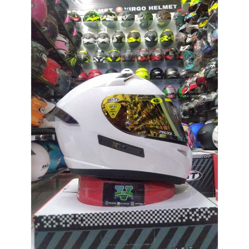 KYT HELM K2 RIDER SOLID WHITE PAKET GANTENG/ FULL FACE