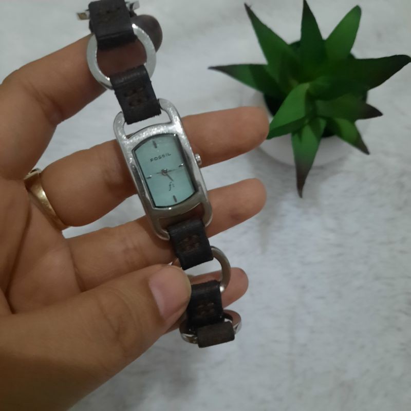 Preloved Jam Tangan Original Merk Fossil Stainless Steel Mix Kulit Asli