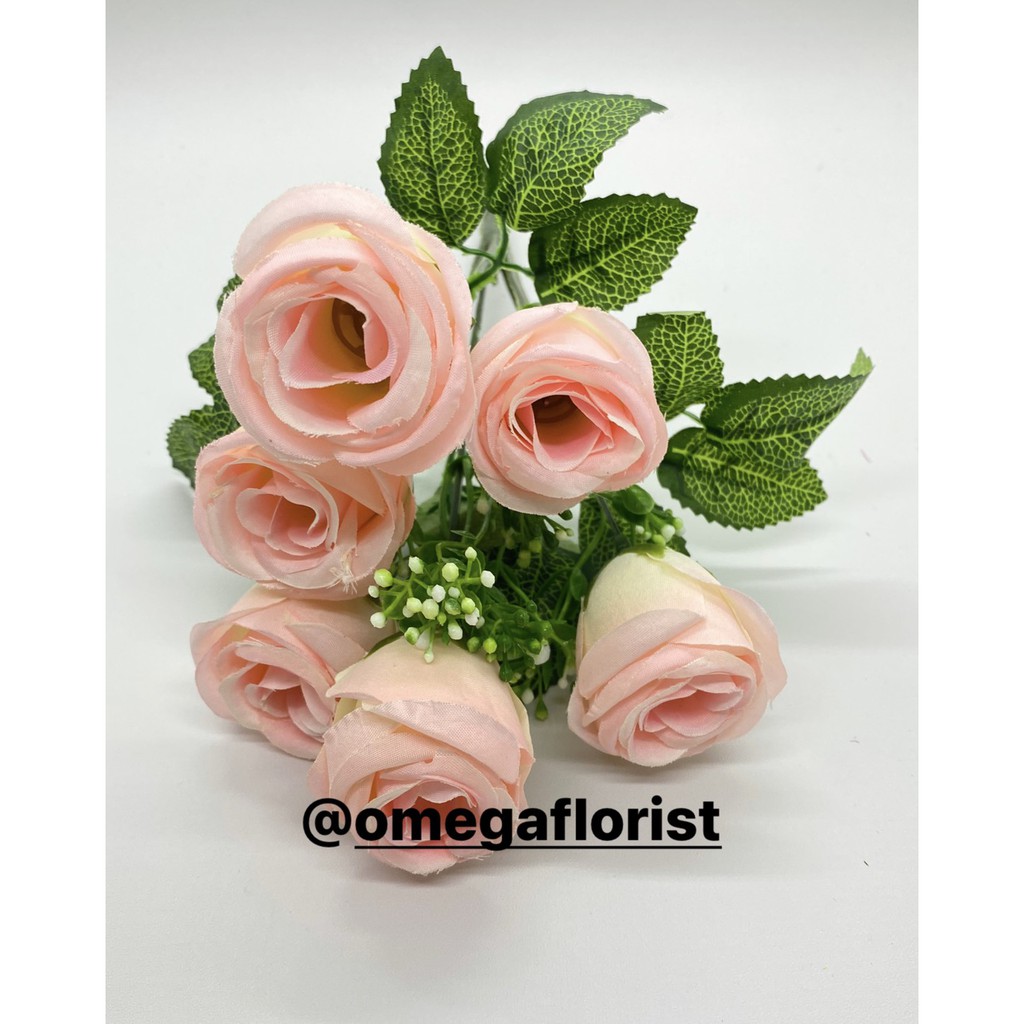 Bunga Kuncup Tropis Rose Artificial Bunga Artificial/Bunga Plastik/Bunga Dekorasi/Dekorasi Pernikahan/Pernikahan-Pink Muda