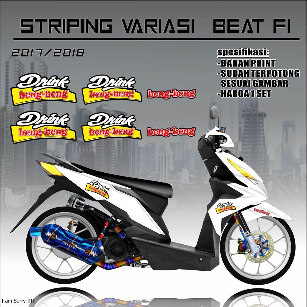 Sticker Striping Beat Fi Striping variasi Beat