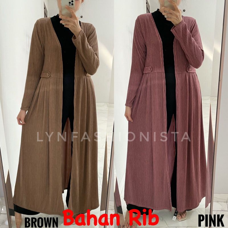 (BB MAX 70 KG)VIKA OUTER/CARDIGAN WANITA MUSLIMAH/LONG CARDI PANJANG POLOS PREMIUM-5