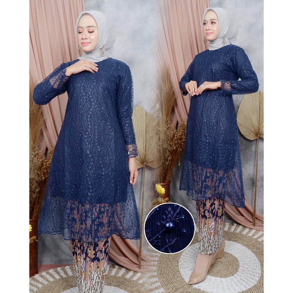 PROMO SET TUNIK TULE MUTIARA BORDIR / SET TUNIK PESTA