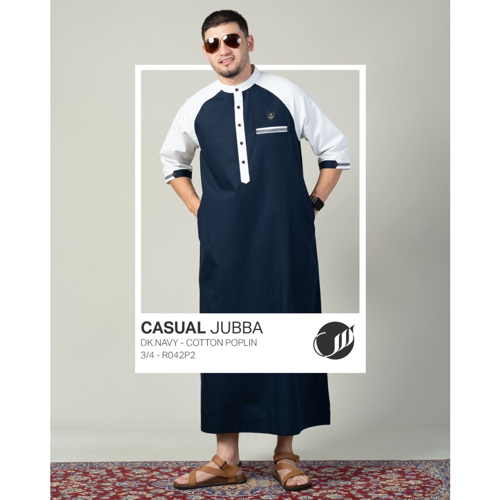 SAMASE Jubba Jubah Raglan R042P Baju Gamis Pakaian Muslim Pria laki Laki Dewasa Lengan 3/4 Jubbah Cowok Terbaru 2022 Samase Clothes Premiun Distributor Bekasi-2