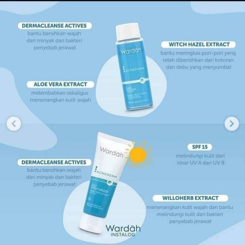 WARDAH Acnederm Day Moisturizer 40ml (Krim Pagi/Siang Berjerawat)