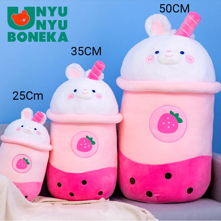 Boneka Kopi boba cute import 25cm kostum kelinci bear stroberry alpukat