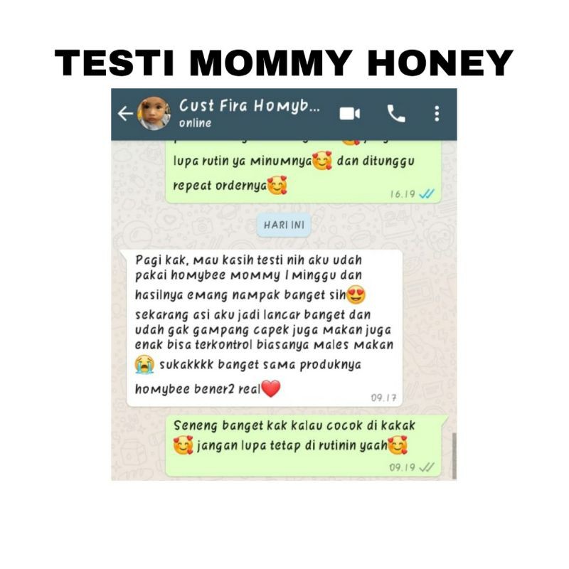 

HOMYBEE MOMMY HONEY melancarakan ASI bunda